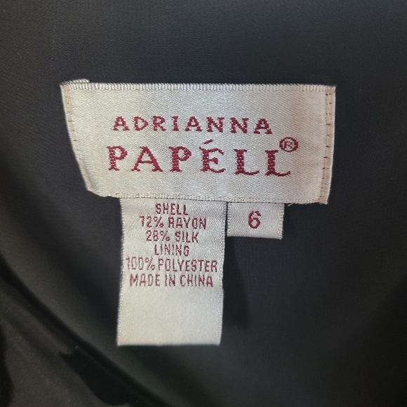 Adrianna Papell Beaded Shear Layered Top Velour Flowers Silk Blend - Picture 6 of 7